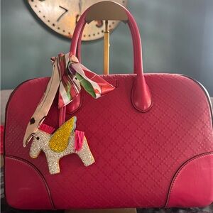 Gucci Diamante Bright Leather Pink Calf Satchel